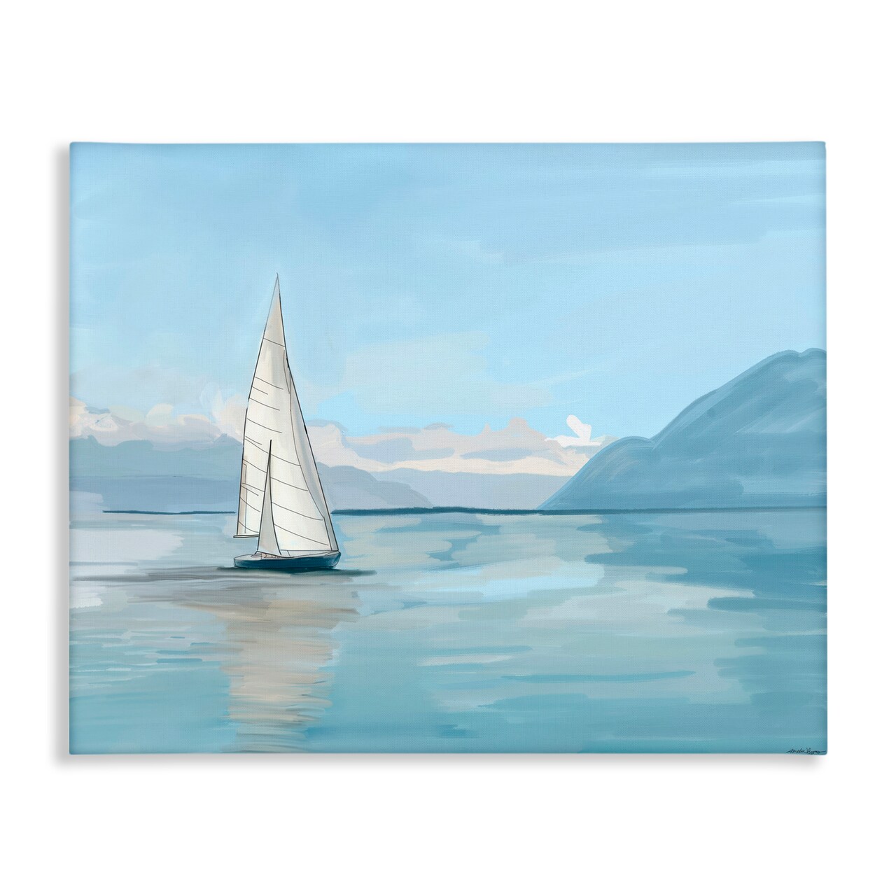 Stupell Industries Peaceful Sailboat on Water Canvas Wall Art Design by Amelia Noyes